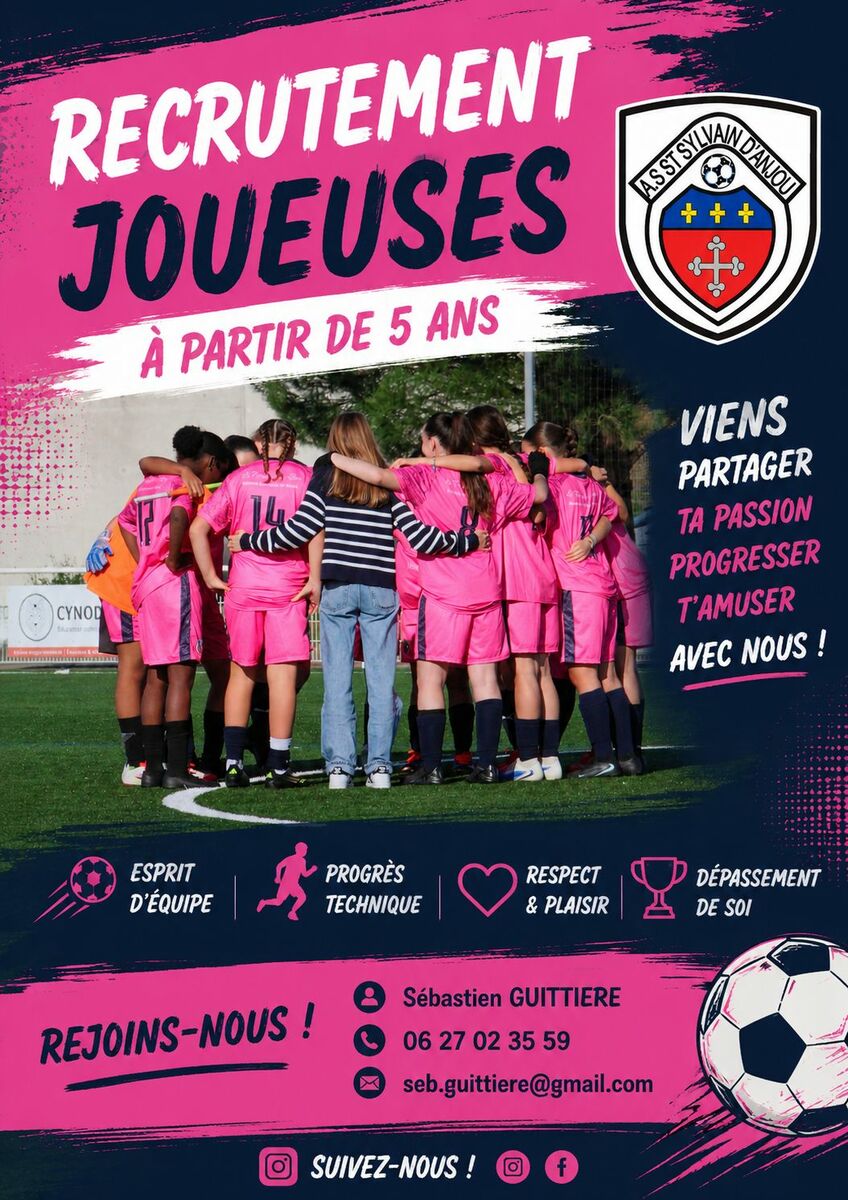 📣 Recrutement JOUEUSES POLE FÉMININ ⚽️