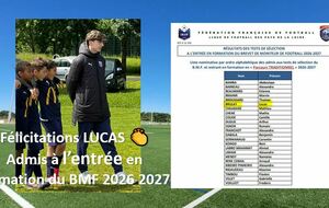 Lucas admis en formation BMF 2026 2027 👏