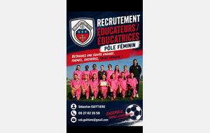 Recrutement éducateurs (trices) POLE FÉMININ !