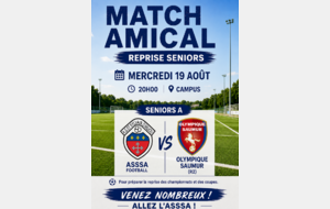MATCH AMICAL SENIORS A vs Olympique SAUMUR le 19 AOUT 20h !