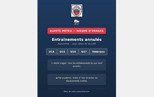 JEUDI 27 AOUT : ANNULATION DES SEANCES 📣