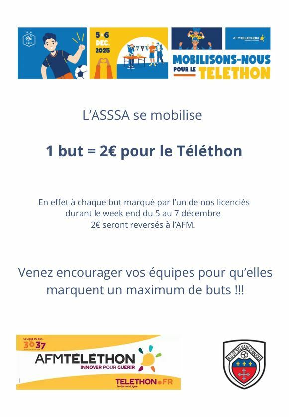 L'ASSSA s'engage pour le TELETHON !