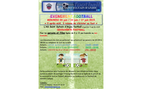 JOURNEE DECOUVERTES ECOLE DE FOOT