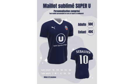OFFRE EXCEPTIONNELLE : TON MAILLOT SAINT SYLVAIN PERSONNALISABLE