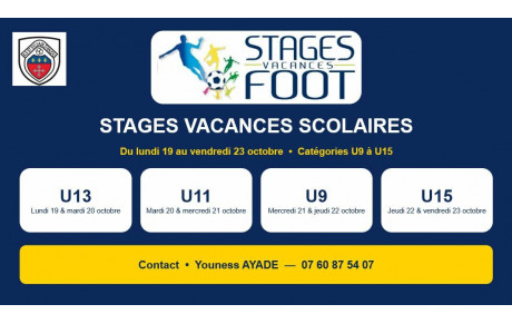 STAGES VACANCES TOUSSAINT !
